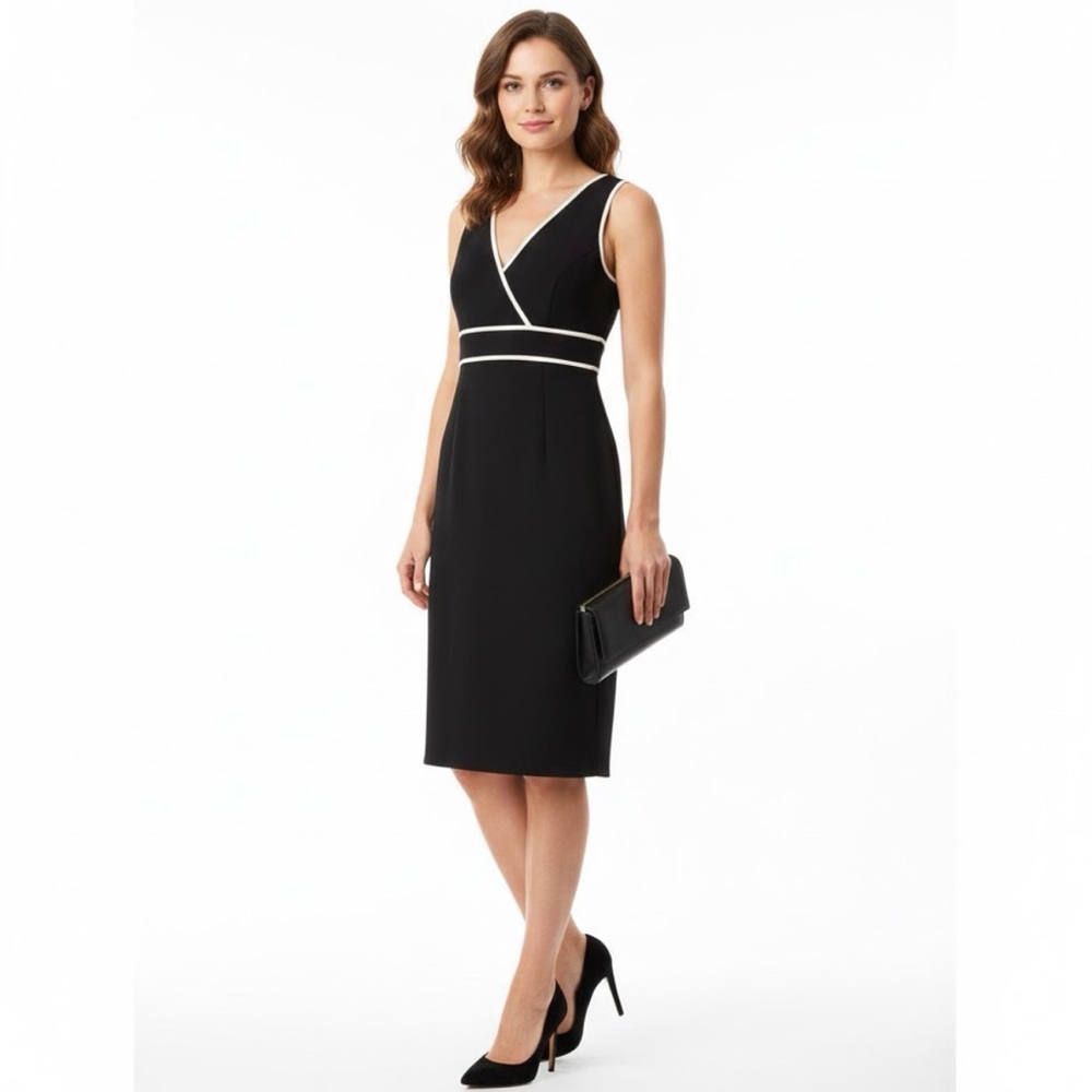 Evan Picone Petite Black Dress size 2p Sleeve less